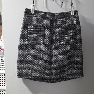 LOFT Monochrome Tweed Pencil Skirt